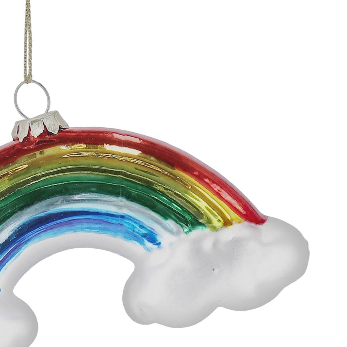 Pallina natalizia vetro arcobaleno 11 cm