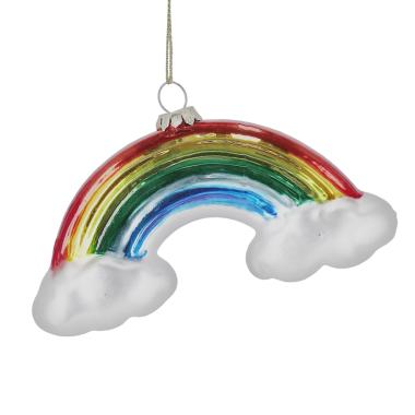 Pallina natalizia vetro arcobaleno 11 cm