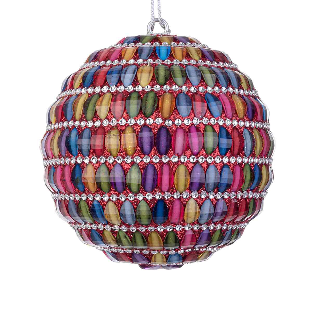 Pallina natalizia pietre multicolor Ø 10 cm