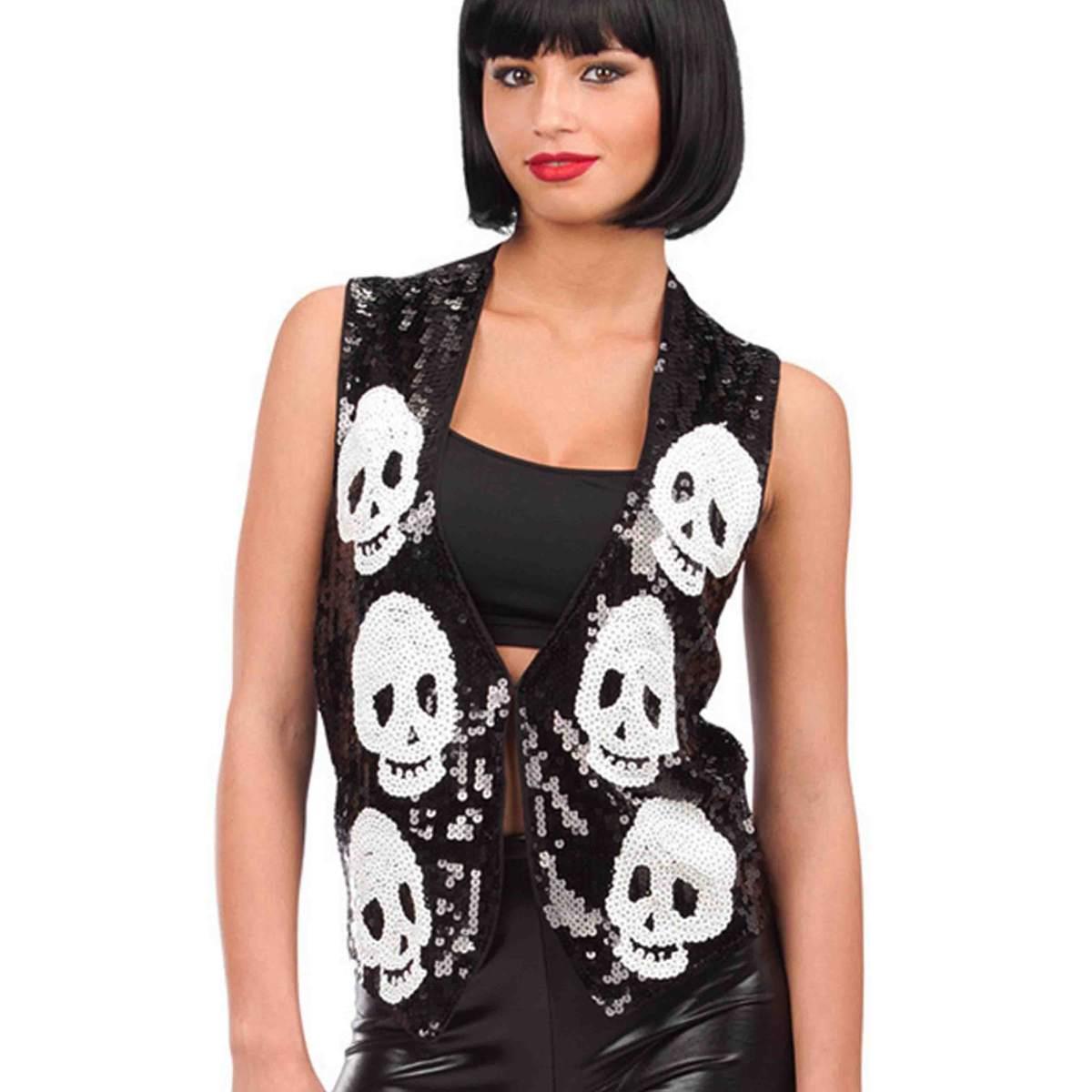 Costume gilet teschi paillettes