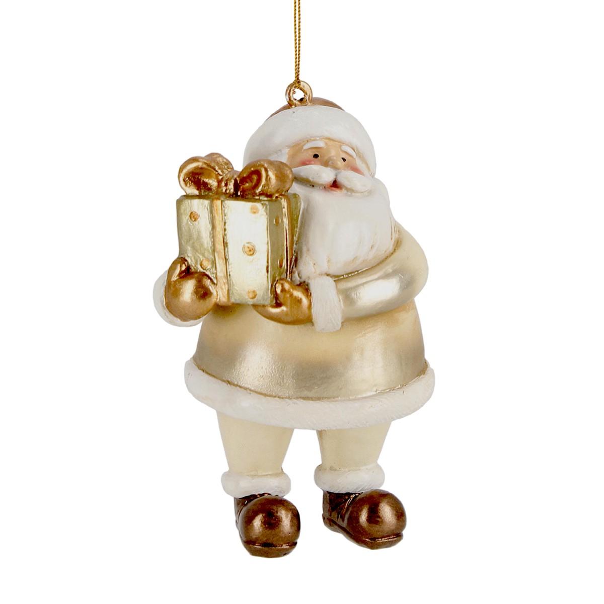 Babbo natale resina oro dono bizzotto 9 cm