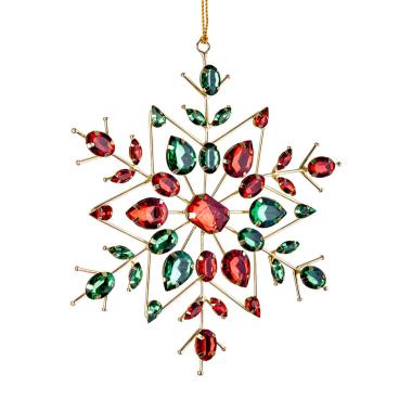 Decorazione natalizia fiocco neve multicolor Ø 19 cm