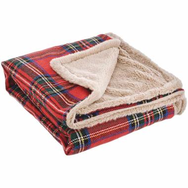 Coperta plaid natale tartan scozzese 120 x 100 cm