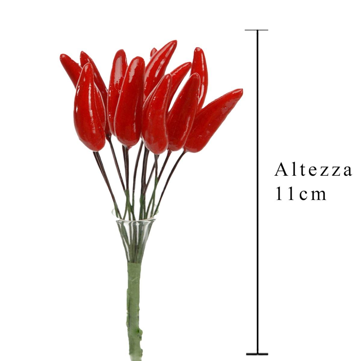 Decorazione verdura artificiale peperoncino Set 12 pz