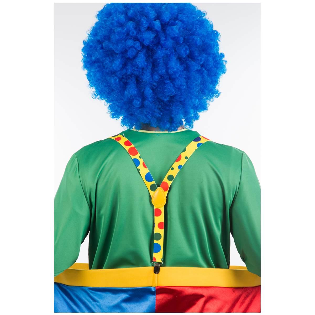 Bretelle clown gialle pois multicolor elasticizzate modello a