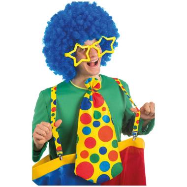 Bretelle clown gialle pois multicolor elasticizzate modello a