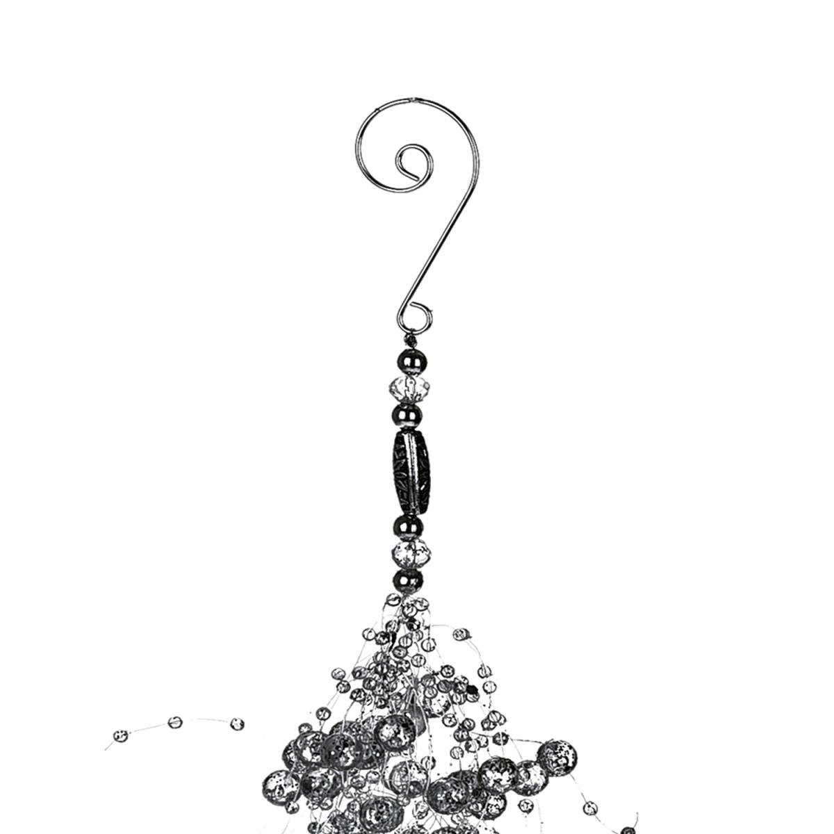 Decorazione natalizia grappolo bacche argento 20 cm