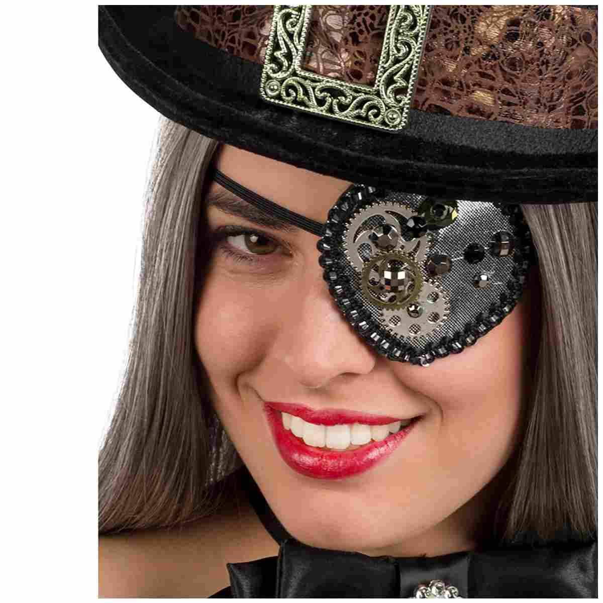 Benda pirata steampunk argento ingranaggi