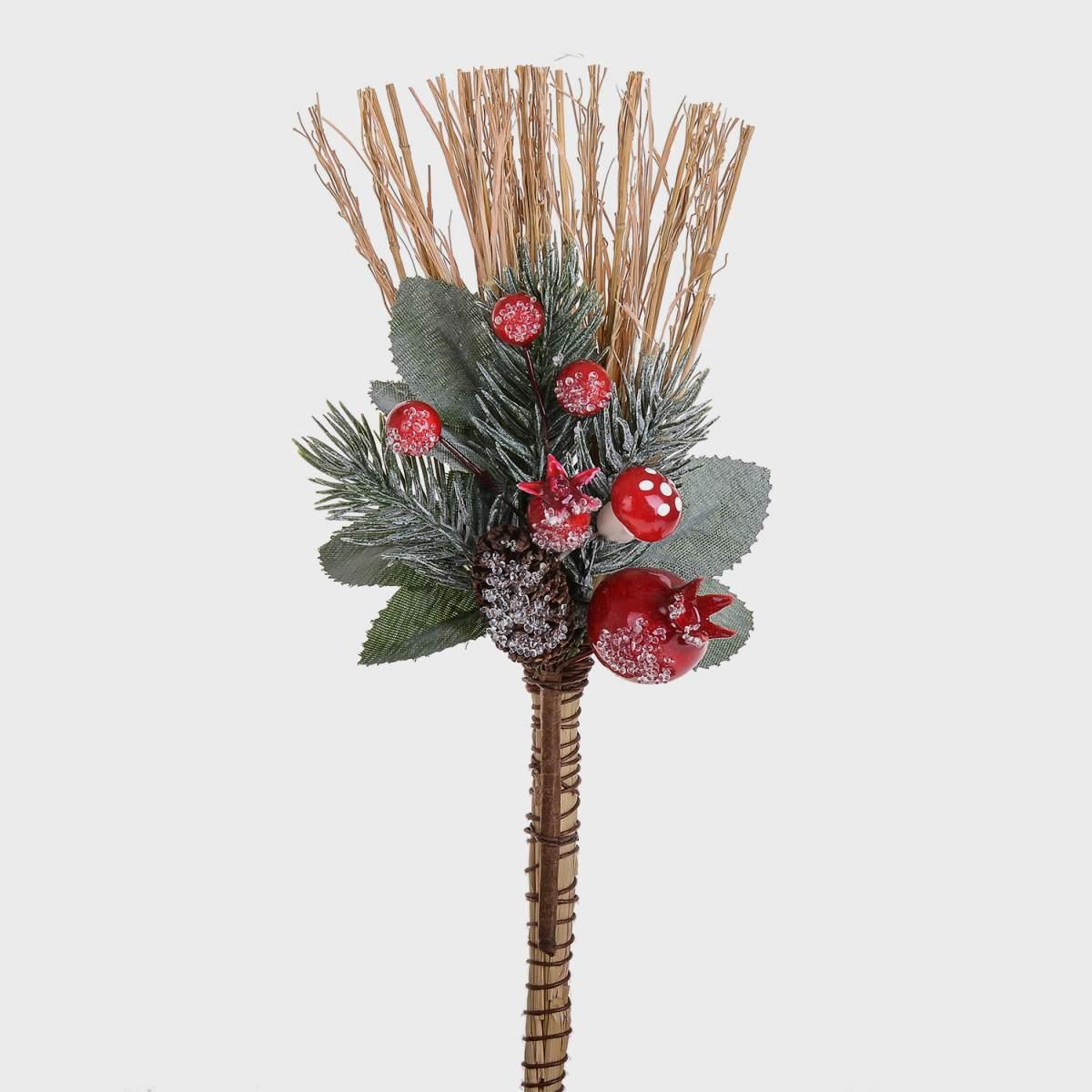 Scopetta porta fortuna bacche melograno 20 cm