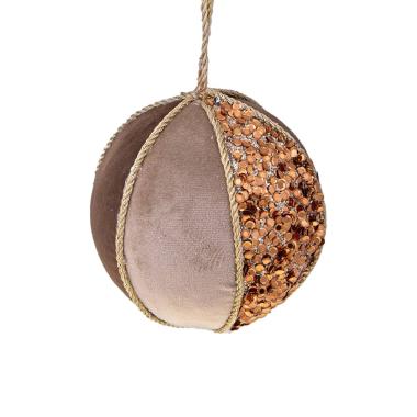 Pallina natalizia in tessuto marrone bronzo Ø 12 cm