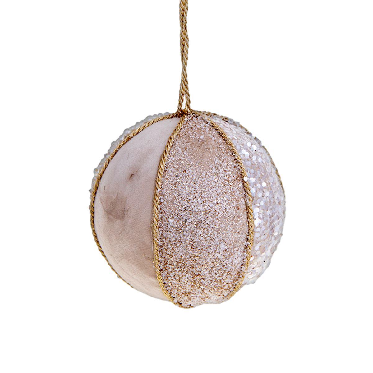 Pallina natalizia in tessuto marrone bronzo Ø 10 cm