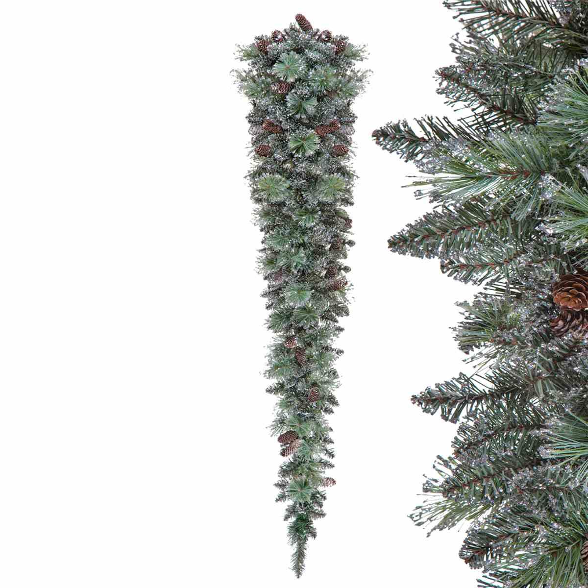 Ghirlanda natalizia verde argentata pigne 120 cm