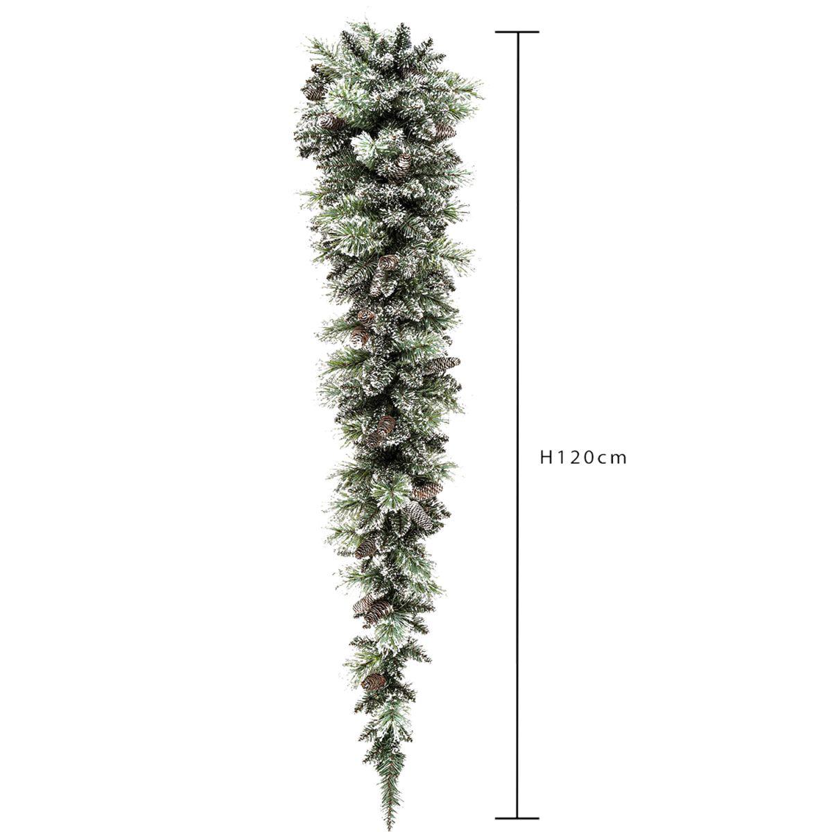 Ghirlanda natalizia verde argentata pigne 120 cm