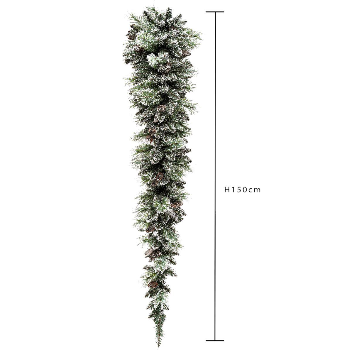 Ghirlanda natalizia verde argentata pigne 150 cm