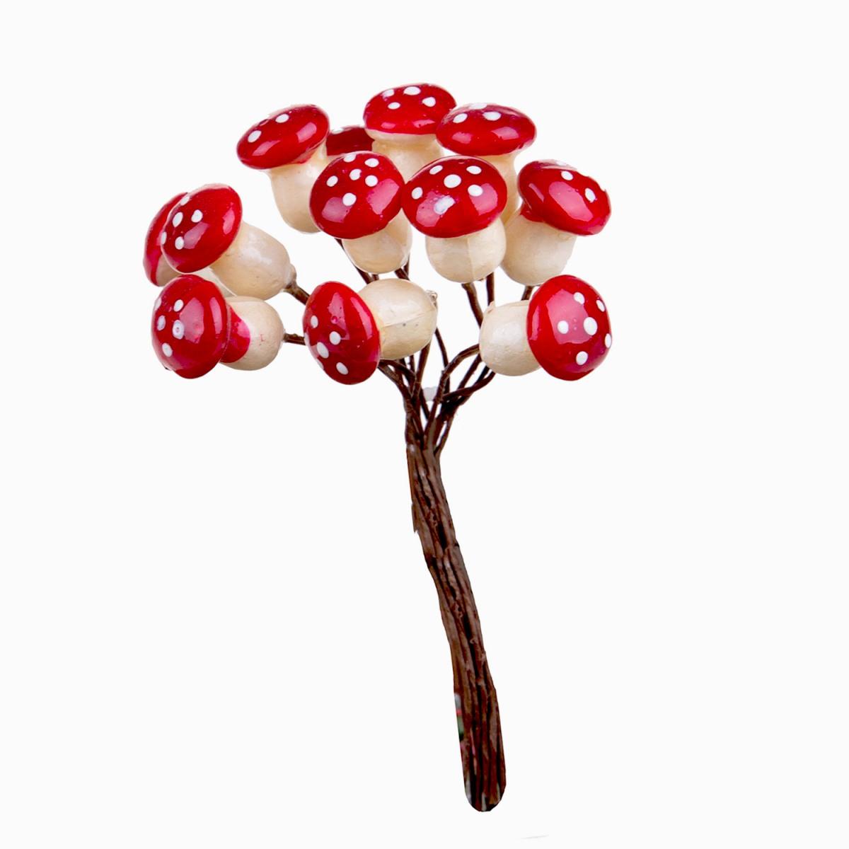 Fiore natale funghetti pick 12 cm
