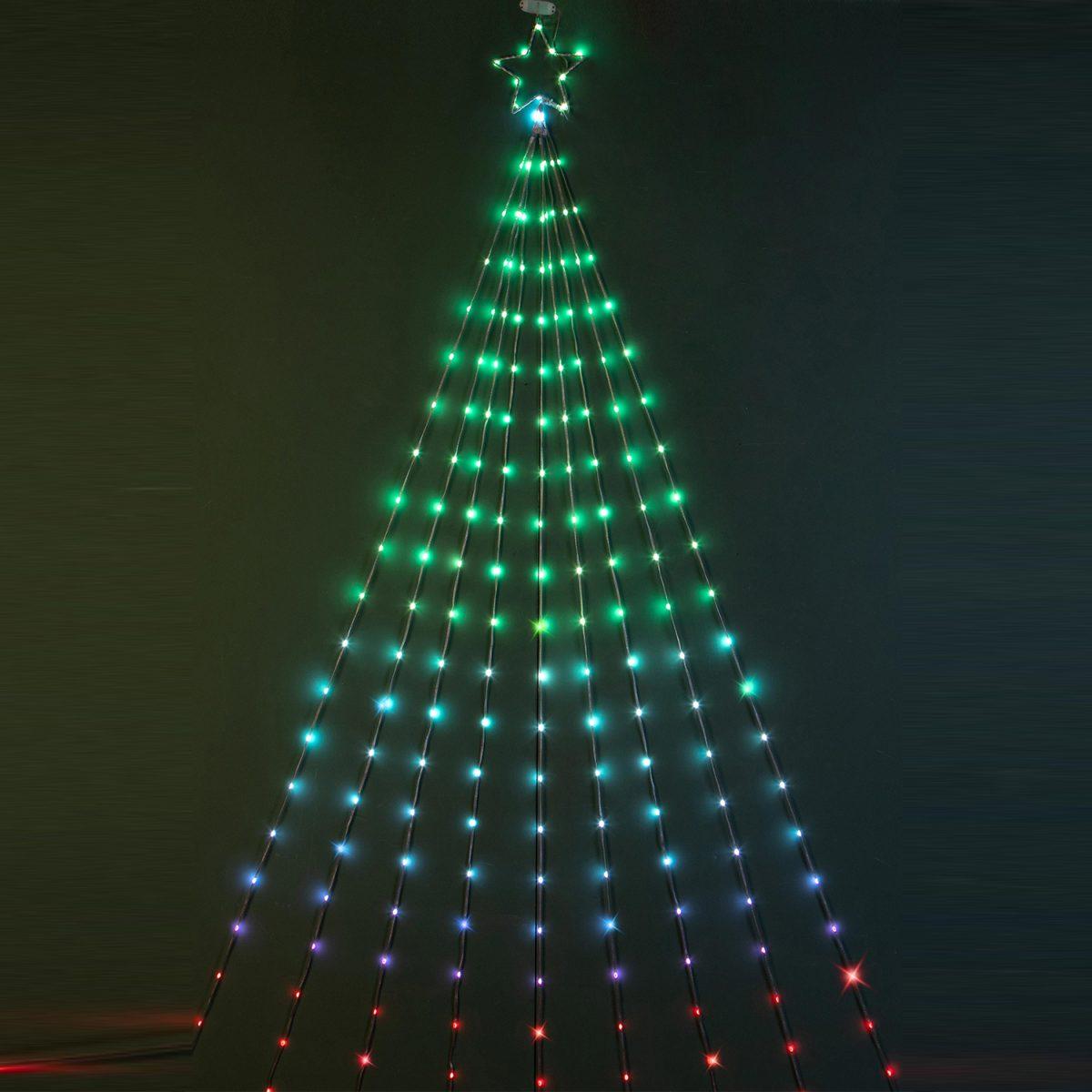 Luci di natale esterno led digital rgb 32 giochi stella 240 cm