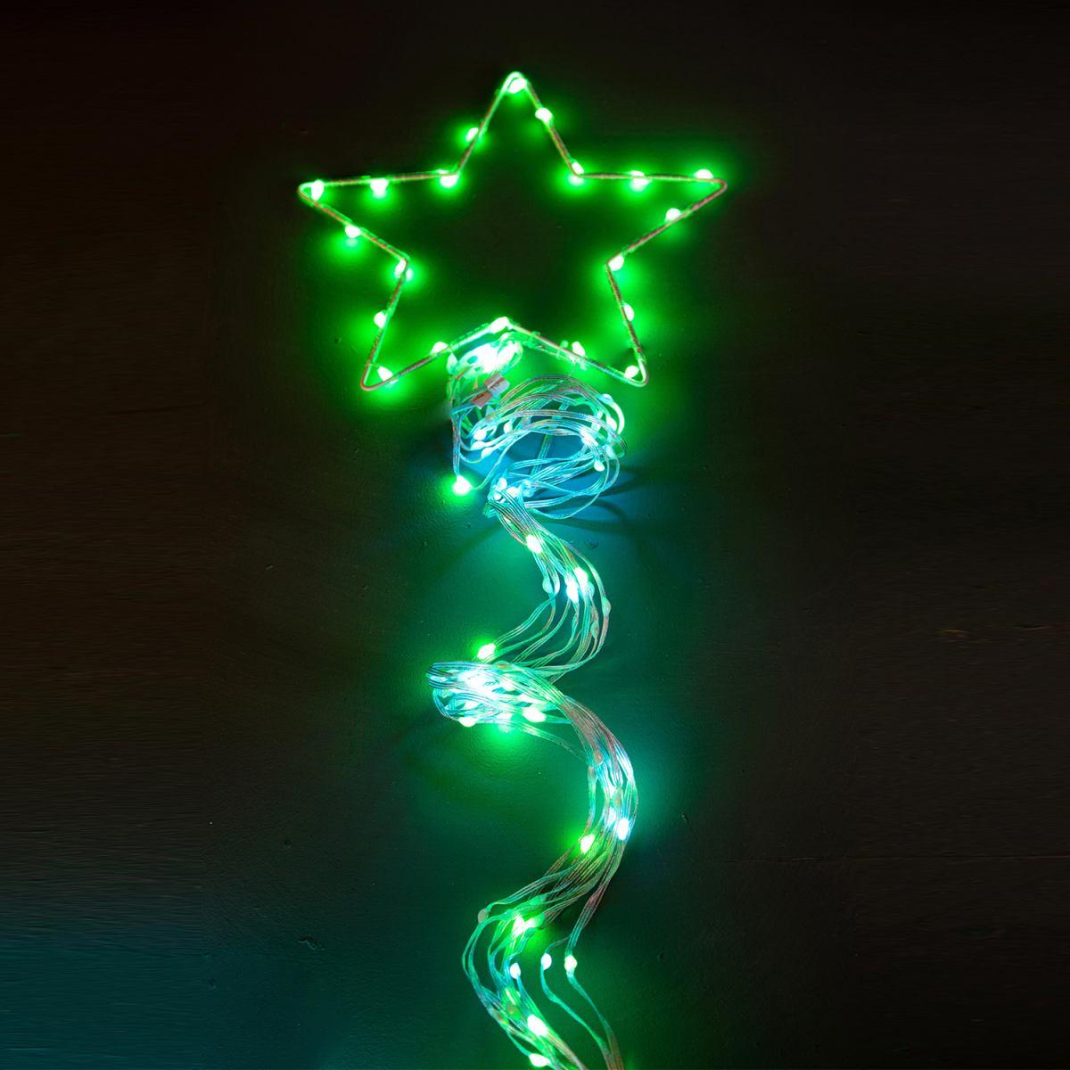 Luci di natale esterno led digital rgb 32 giochi stella 240 cm