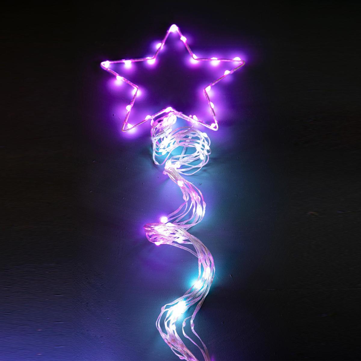 Luci di natale esterno led digital rgb 32 giochi stella 240 cm
