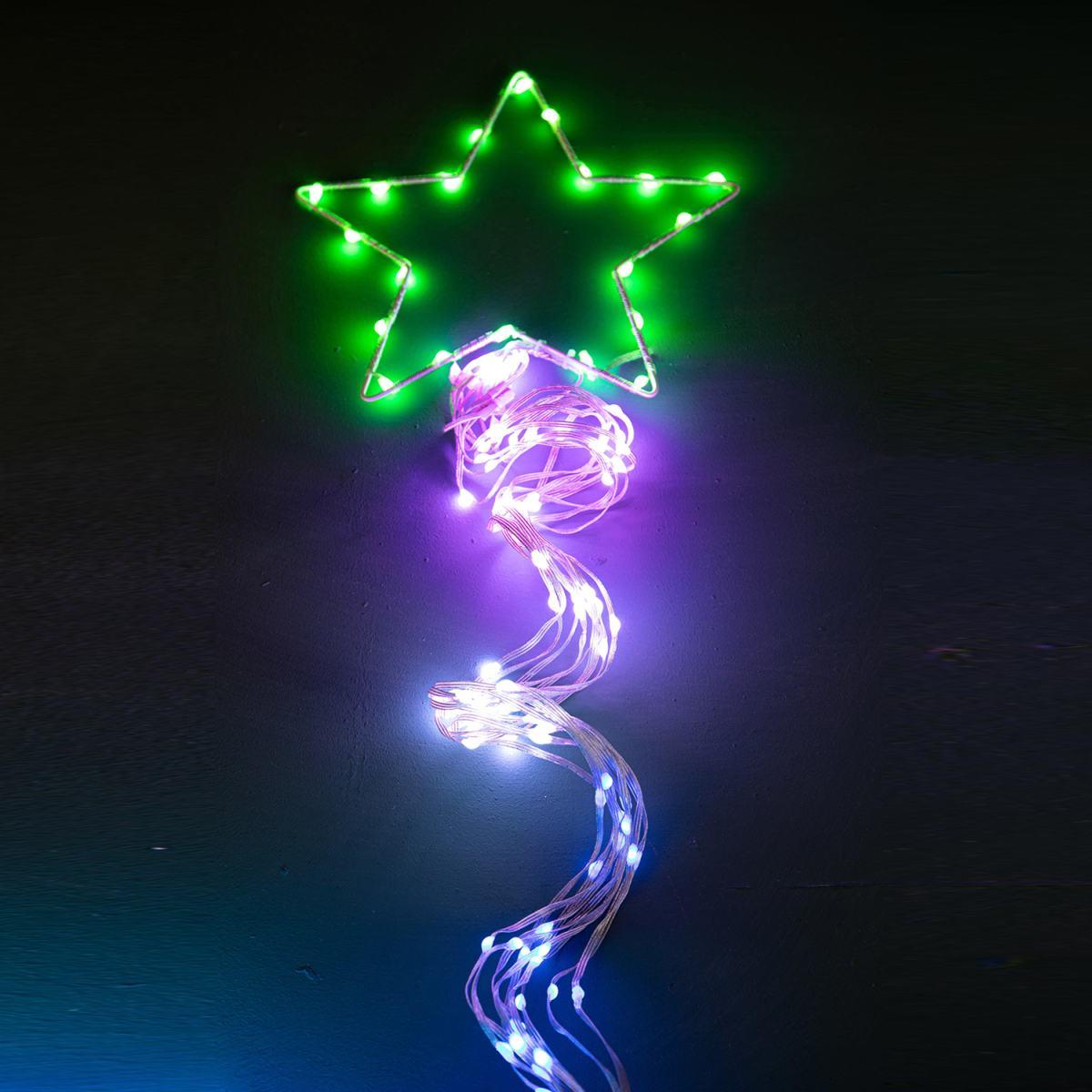 Luci di natale esterno led digital rgb 32 giochi stella 240 cm
