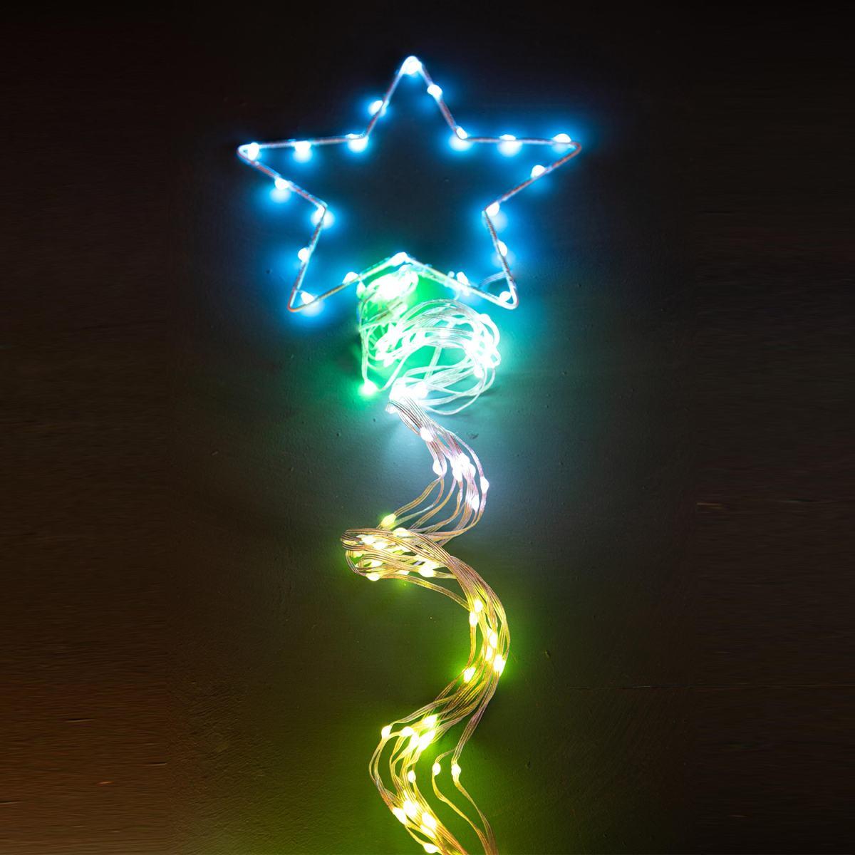 Luci di natale esterno led digital rgb 32 giochi stella 240 cm