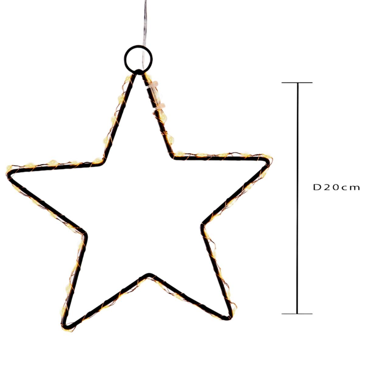 Luci di natale esterno 46 led stella bianco caldo Ø 20 cm