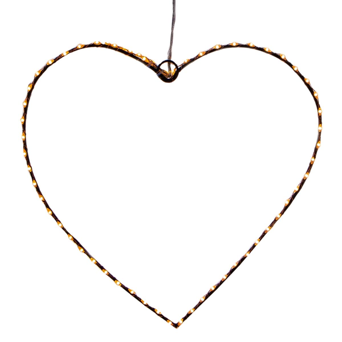 Luci di natale esterno 40 led cuore bianco caldo Ø 20 cm