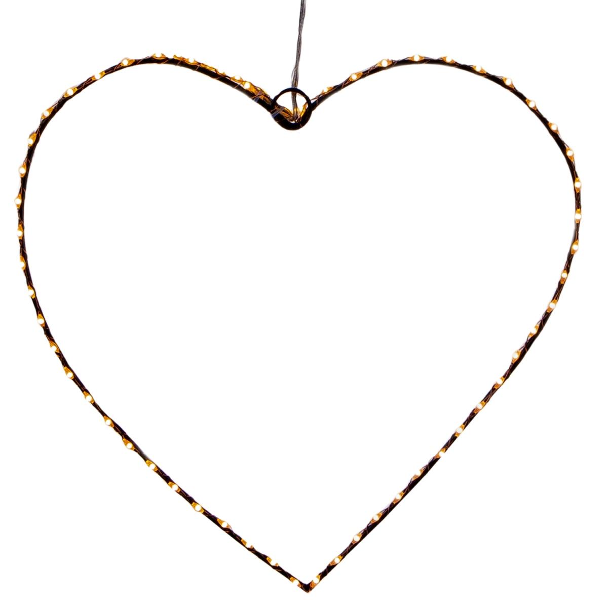 Luci di natale esterno 60 led cuore bianco caldo Ø 30 cm