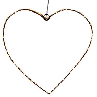 Luci di natale esterno 60 led cuore bianco caldo Ø 30 cm