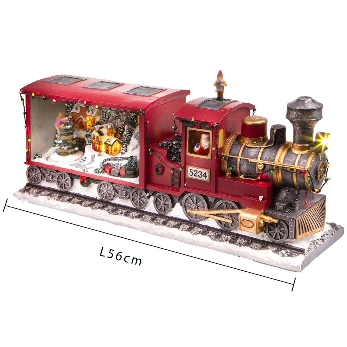 Giostra natalizia trenino luci mov suoni 56 x 28 cm