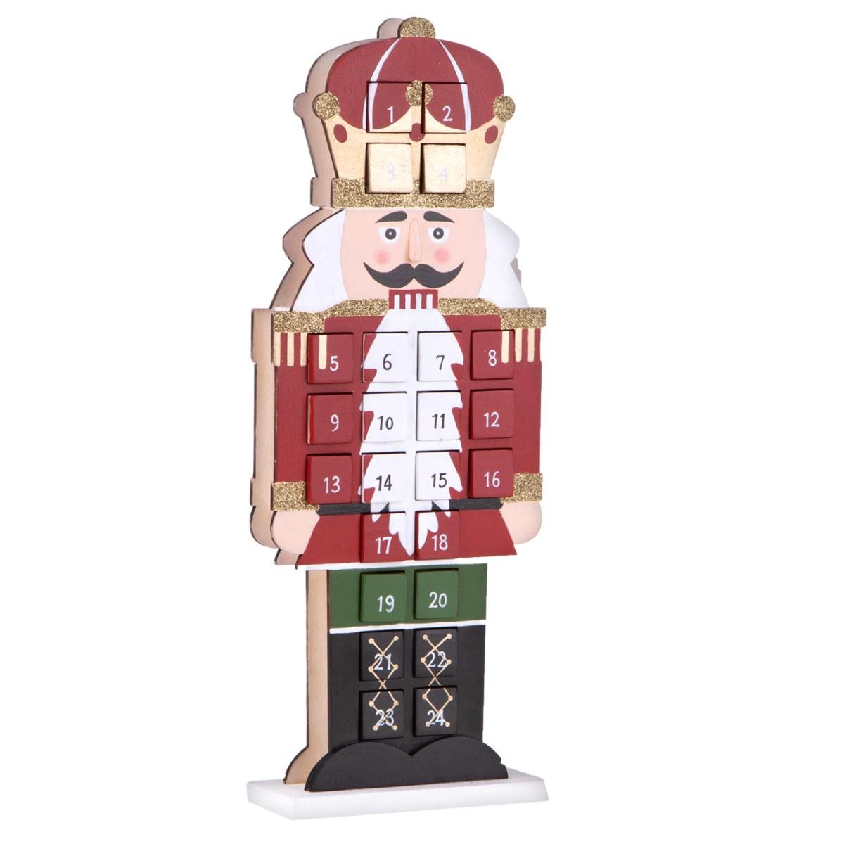 Calendario avvento soldatino legno cassetti 46,5 cm