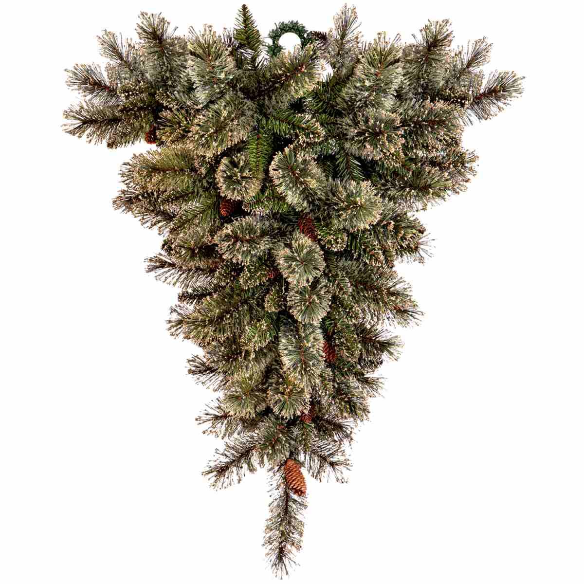 Albero di Natale 150 cm verde abete rovesciato pigne