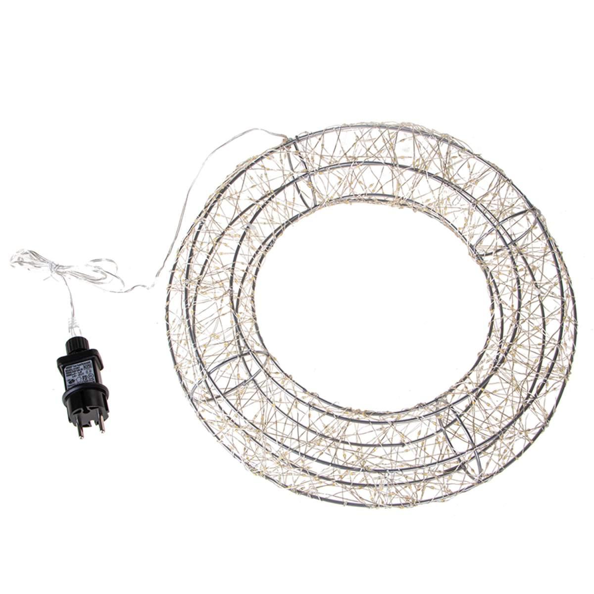 Luci di natale esterno 960 led corona bianco caldo 40 cm
