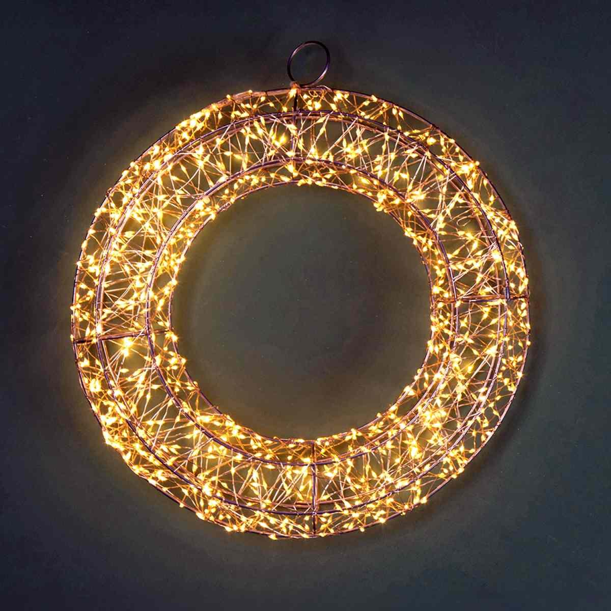 Luci di natale esterno 960 led corona bianco caldo 40 cm