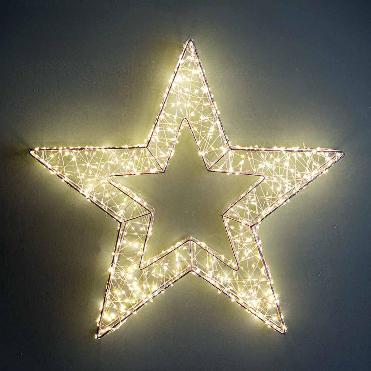 Luci di natale esterno 600 led stella bianco caldo 40 cm