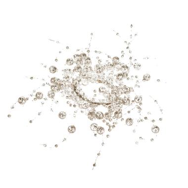 Girocandela natalizio perle mini oro champagne Ø 9 cm