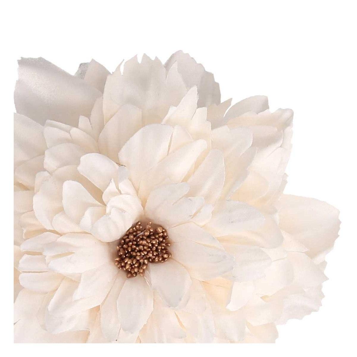 Fiore in tessuto crema 16 x 11 cm