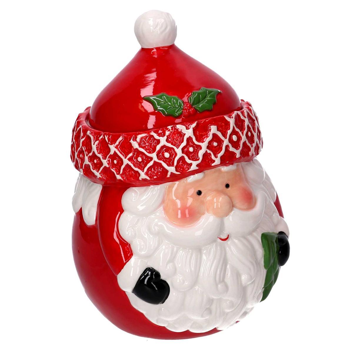 Barattolo natale ceramica babbo natale 24 cm