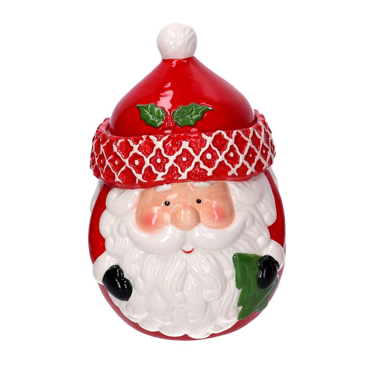 Barattolo natale ceramica babbo natale 24 cm