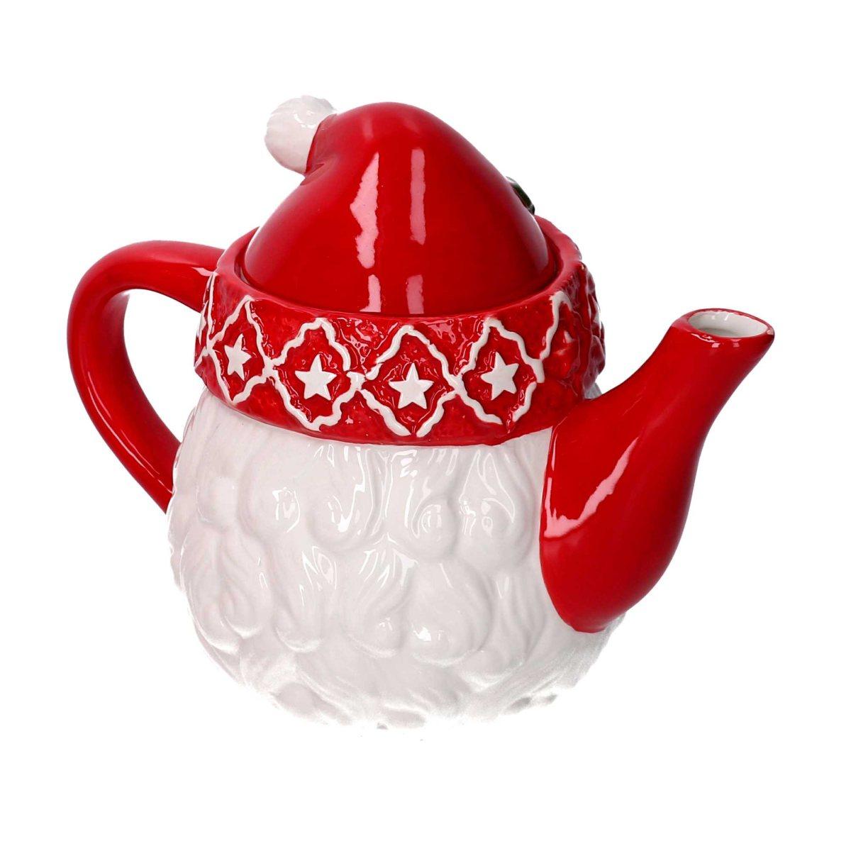 Teiera natalizia ceramica babbo natale 22 cm