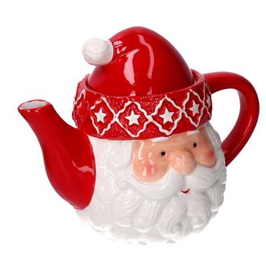 Teiera natalizia ceramica babbo natale 22 cm