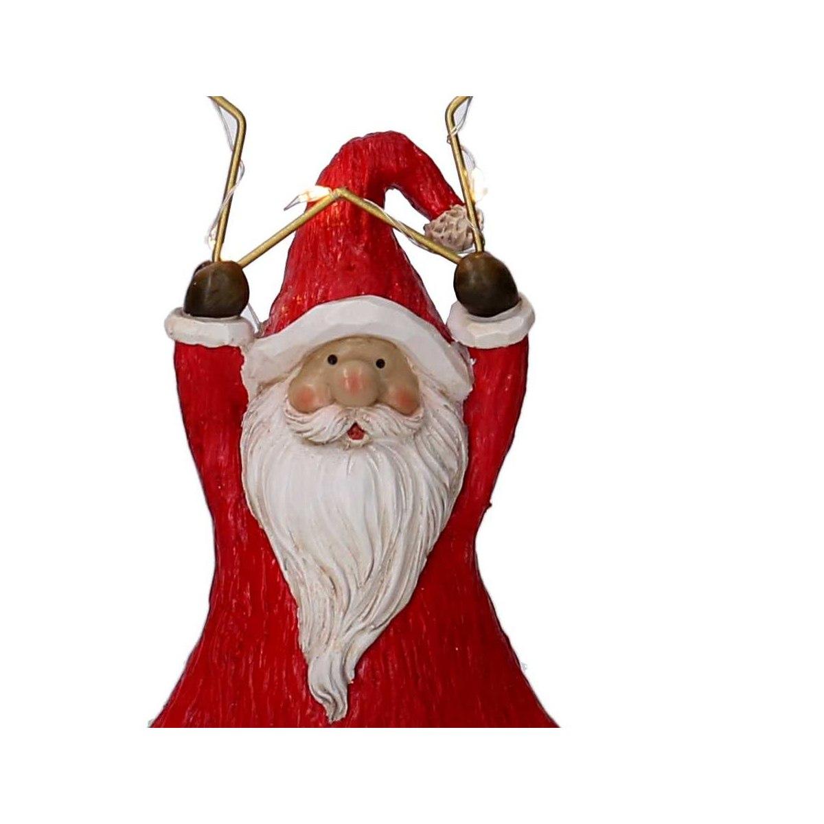 Babbo natale resina rosso stella led 21 cm