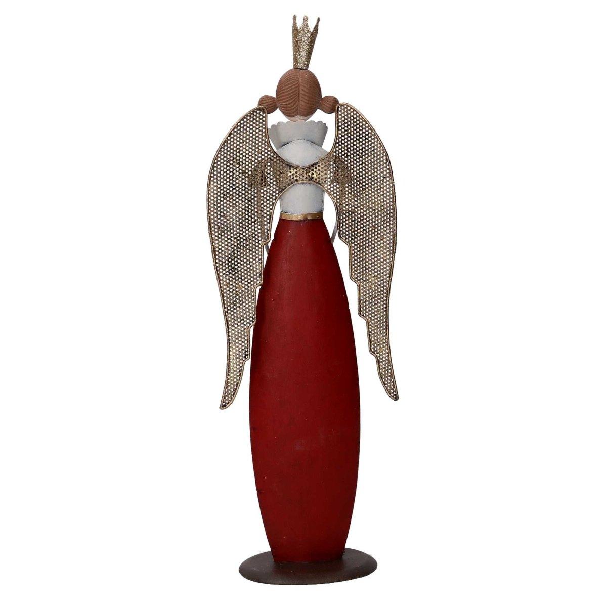 Angelo metallo rosso oro 34,5 cm