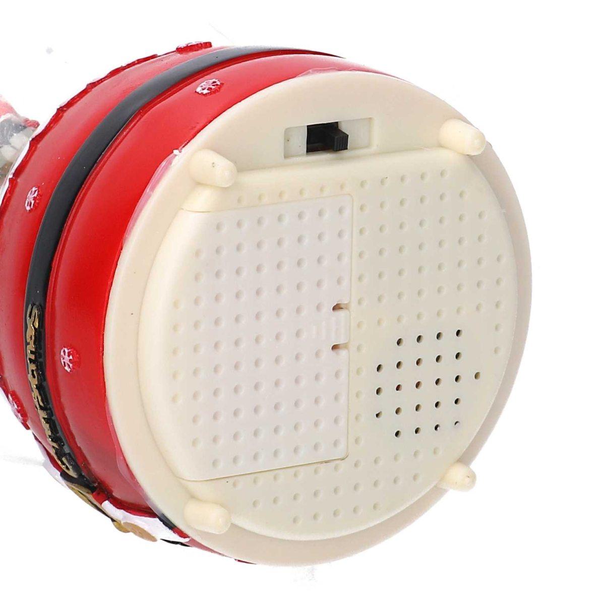 Sfera natalizia neve babbo pupazzo musica batterie modello a 8 x 12 cm