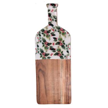Tagliere natalizio legno rettangolare natale 43 x 15 cm