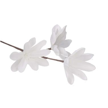 Fiore magnolia x3 bianca in pvc 95 cm