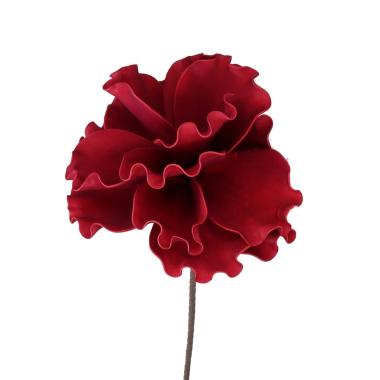 Fiore peonia rossa in pvc 73 cm
