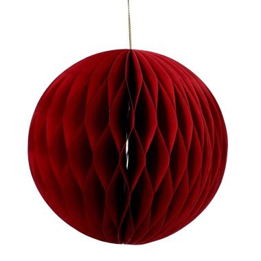 Pallina natalizia carta rossa nido ape Ø 15 cm