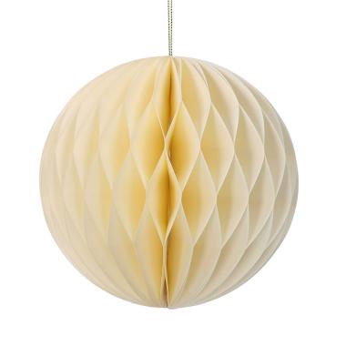 Pallina natalizia carta bianco avorio nido ape Ø 15 cm