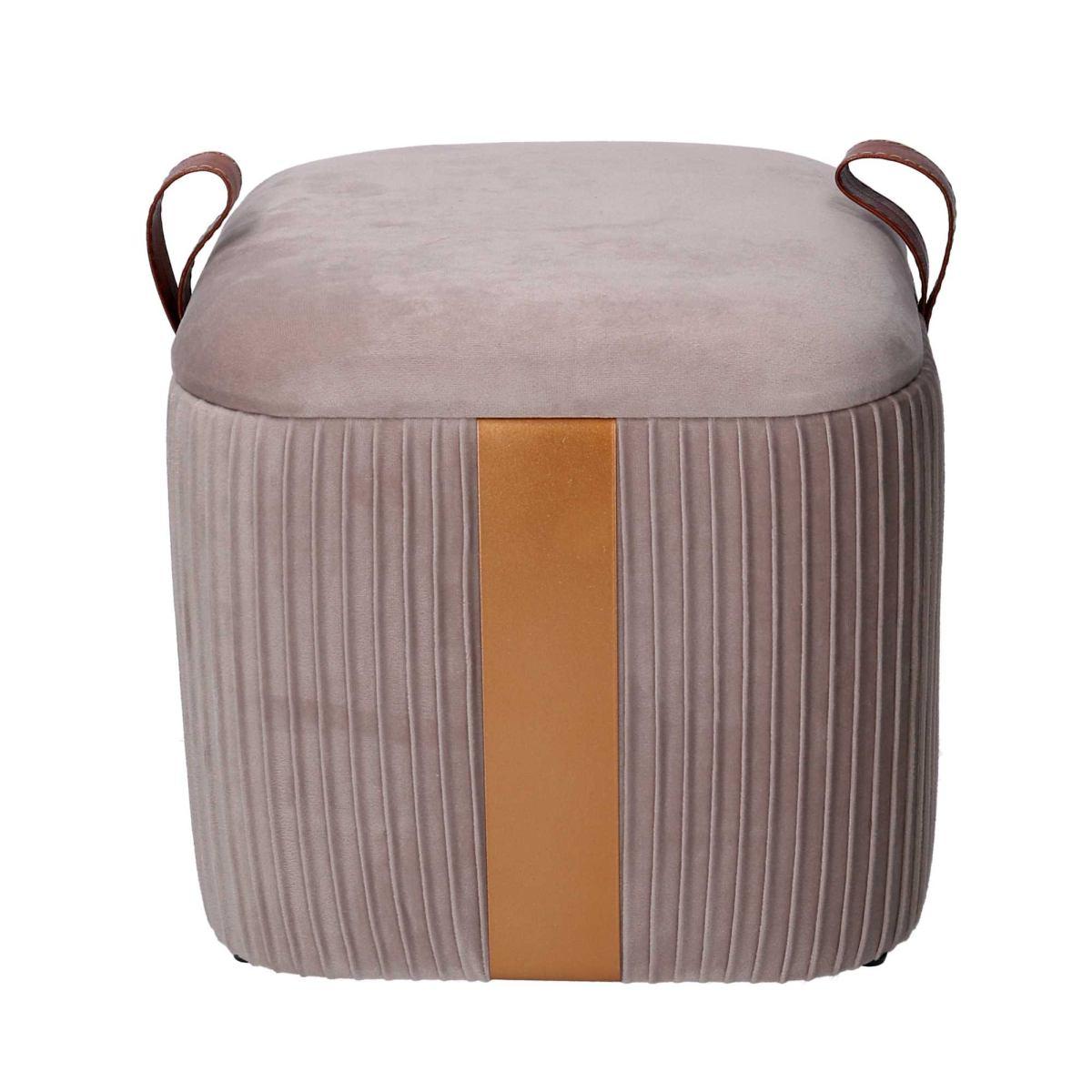 Pouf velluto cubo grigio apribile 28 x 28 x 27 cm