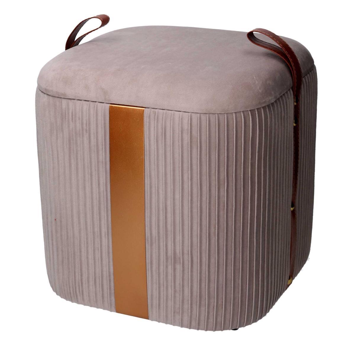 Pouf velluto cubo grigio apribile 28 x 28 x 27 cm